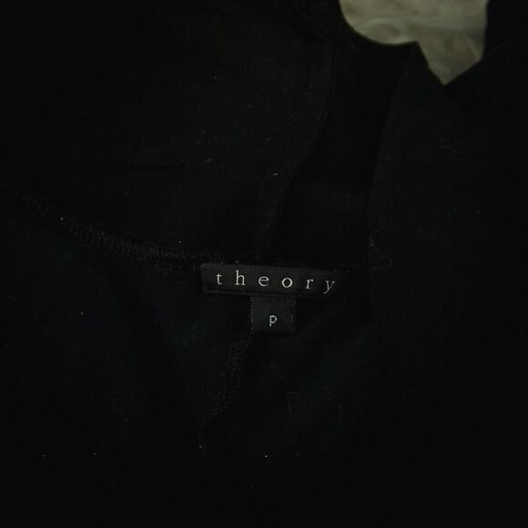 Theory Size P XS Black Dabria Wrap Drape Long Sleeve Wool Blend Cardigan Sweater - Picture 3 of 6